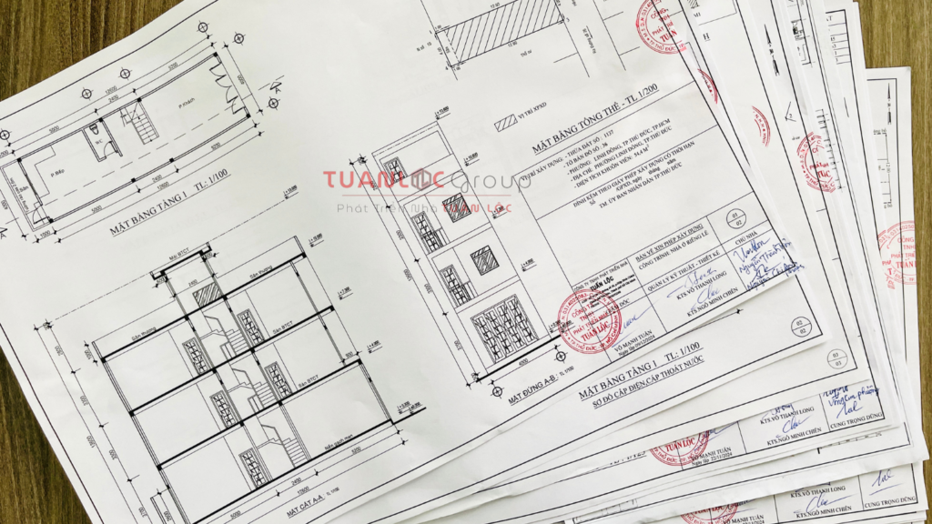 Bản vẽ xin phép do công ty Phát Triển Nhà Tuấn Lộc lập