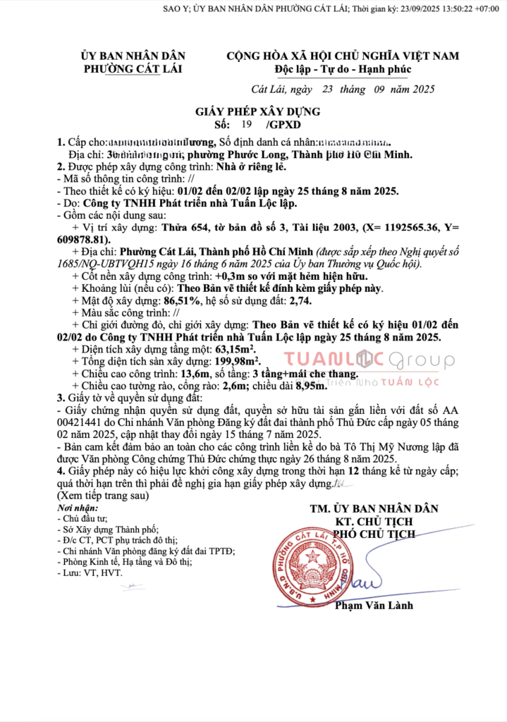 Giấy phép xây dựng Bình Dương