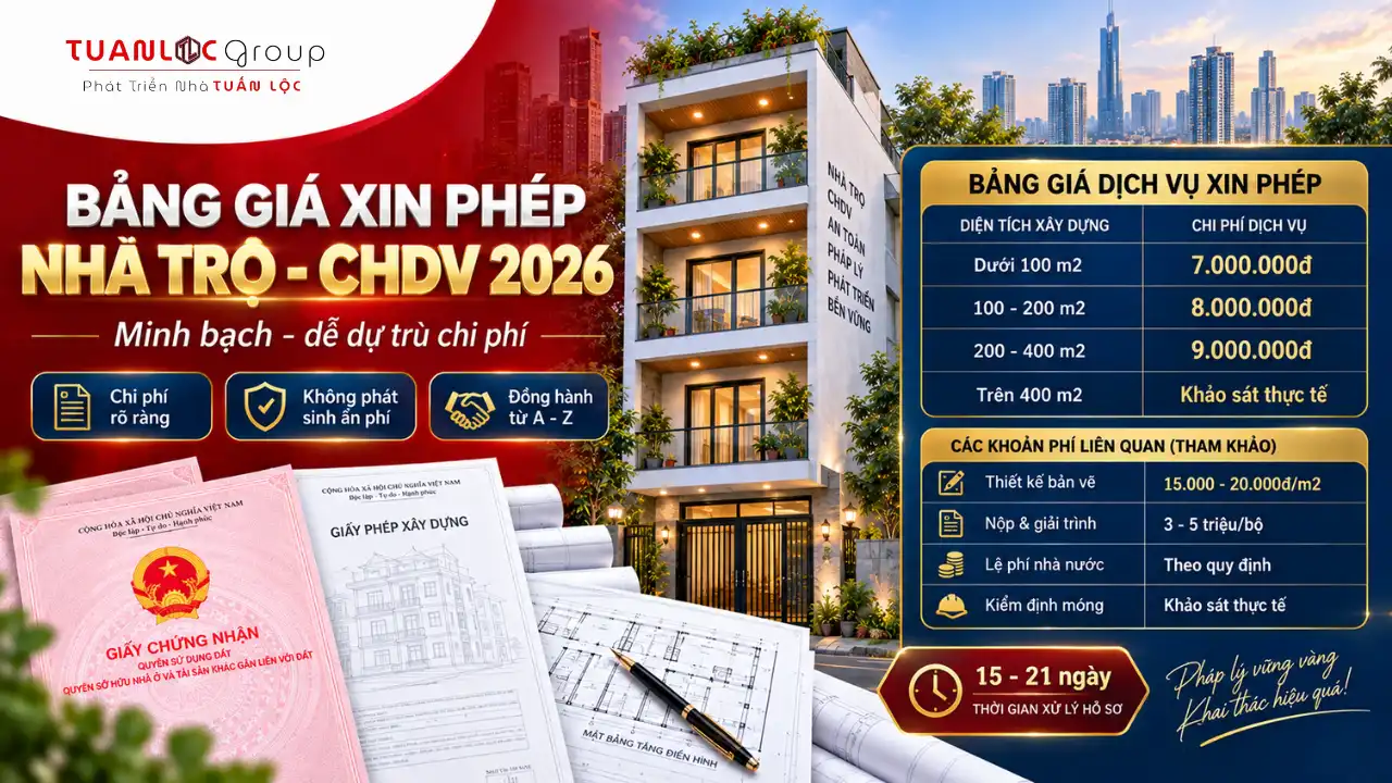 Hướng Dẫn xin phép xây dựng nhà trọ thủ đức, Căn Hộ Dịch Vụ 2026 6 Bảng giá dịch vụ xin phép xây dựng nhà trọ và căn hộ dịch vụ tại Thủ Đức năm 2026