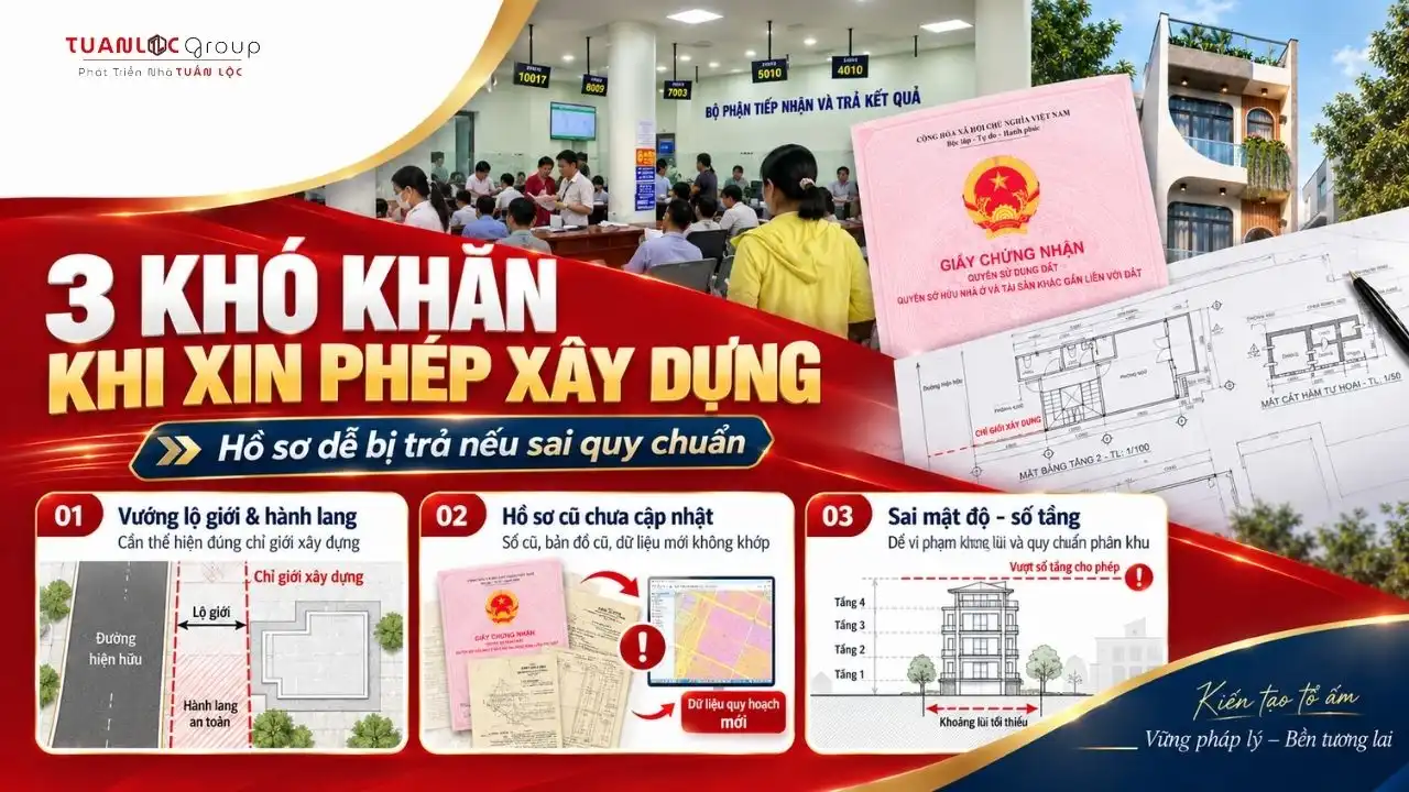 Các khó khăn khi xin phép xây dựng phường Linh Xuân gồm lộ giới, hồ sơ cũ và sai quy chuẩn thiết kế