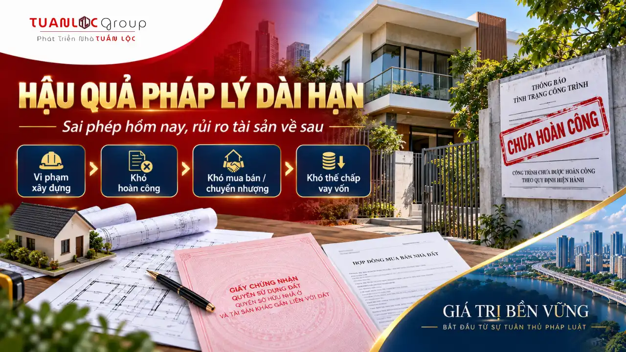 Hậu quả lâu dài của xây dựng sai phép đối với hoàn công, mua bán và thế chấp nhà đất