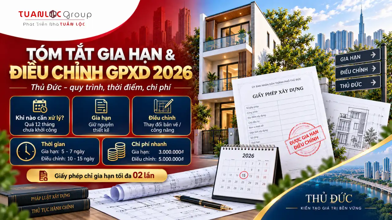 Hướng Dẫn Thủ Tục Điều Chỉnh, gia hạn giấy phép xây dựng Thủ Đức 2 Infographic thời điểm, quy trình, thời gian và chi phí gia hạn giấy phép xây dựng Thủ Đức