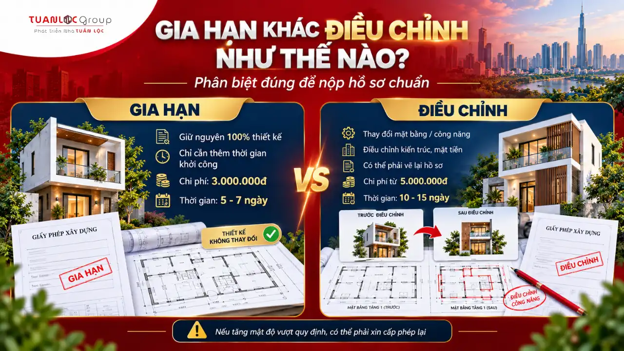 Hướng Dẫn Thủ Tục Điều Chỉnh, gia hạn giấy phép xây dựng Thủ Đức 4 Phân biệt thủ tục gia hạn và điều chỉnh giấy phép xây dựng tại Thủ Đức