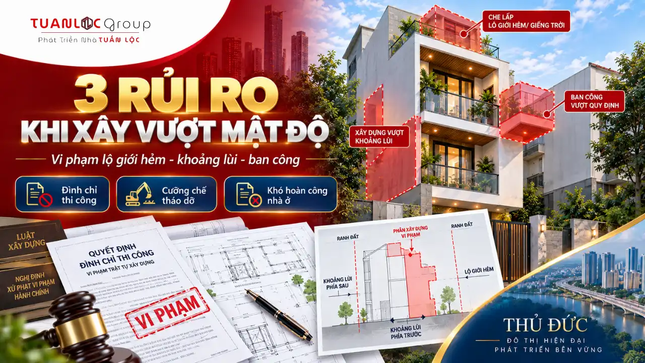 Quy Định Mới Nhất Về mật độ xây dựng Thủ Đức Và Lộ Giới Hẻm 2026 3 Rủi ro khi xây vượt mật độ xây dựng Thủ Đức và vi phạm lộ giới hẻm