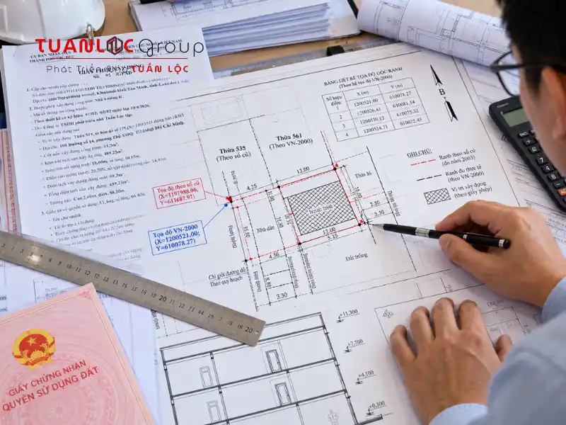 Sai lệch ranh đất, tọa độ và hiện trạng công trình là những vướng mắc thường gặp khi xin phép xây dựng phường Long Bình