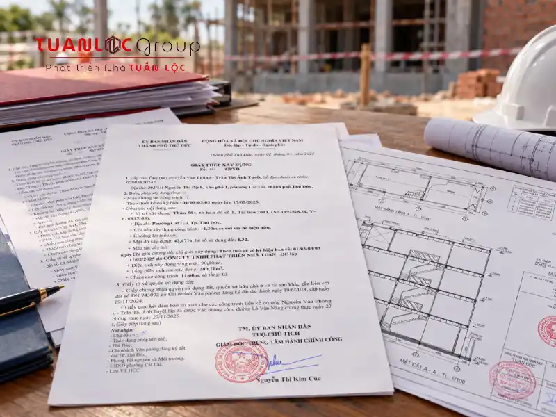 Thi công đúng nội dung giấy phép giúp chủ đầu tư hạn chế nguy cơ xử phạt, tháo dỡ và khó hoàn công khi xây dựng tại phường Long Phước
