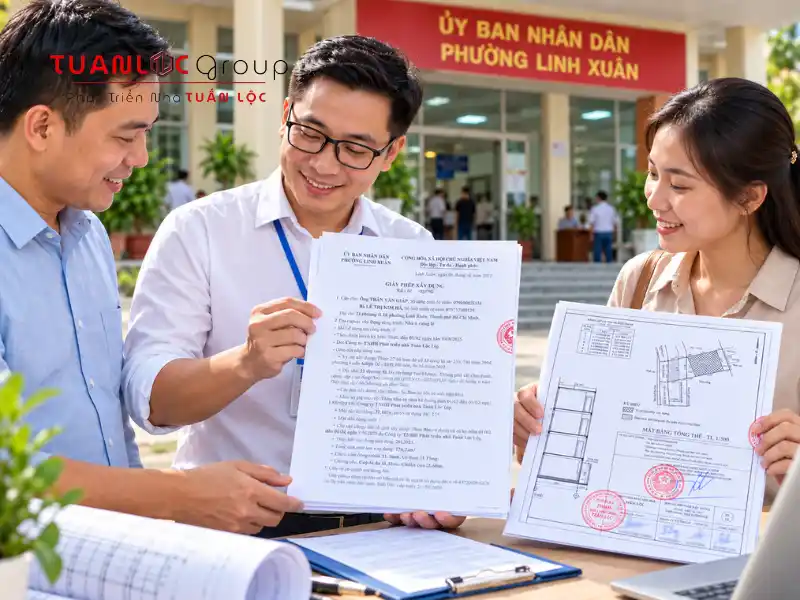 Dịch Vụ xin phép xây dựng Linh Đông Bao Duyệt Hồ Sơ Khó 5 Tuấn Lộc hỗ trợ xin phép xây dựng Linh Đông từ đo đạc hiện trạng, lập bản vẽ đến nộp hồ sơ và bàn giao giấy phép đúng tiến độ