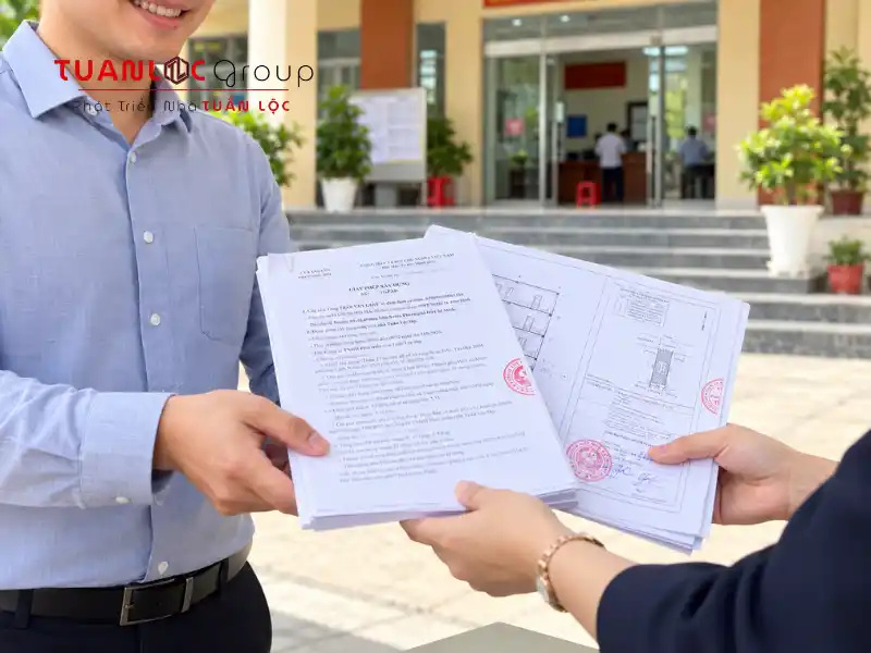 Tuấn Lộc hỗ trợ xin phép xây dựng phường An Khánh từ khảo sát hiện trạng, lập bản vẽ đến nộp hồ sơ và bàn giao giấy phép đúng tiến độ
