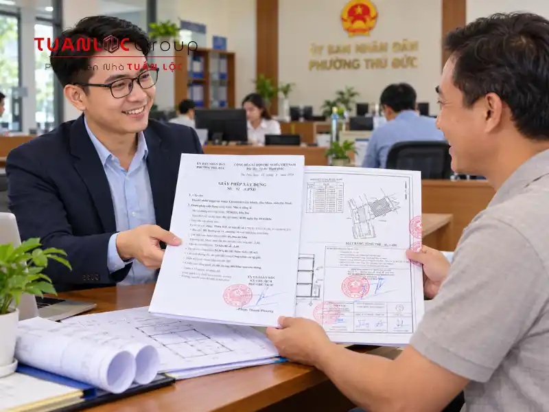 Tuấn Lộc hỗ trợ xin phép xây dựng phường Long Bình từ khảo sát hiện trạng, lập bản vẽ đến nộp hồ sơ và bàn giao giấy phép đúng tiến độ