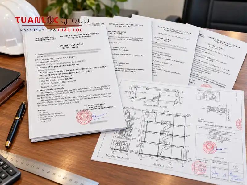 Tuấn Lộc hỗ trợ xin phép xây dựng phường Long Phước từ khảo sát hiện trạng, xử lý bản vẽ đến nộp hồ sơ và bàn giao giấy phép đúng tiến độ
